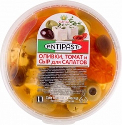 Сыр мягкий Амига 250г Оливки с томатом и сыром для салата
