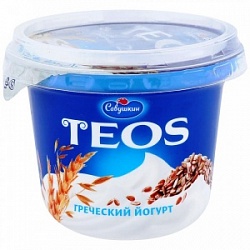 Йогурт Савушкин 250г Греческий Злаки клетчатка льна 2%