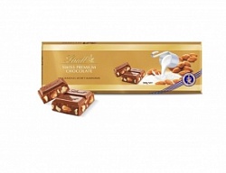 Шоколад Линд Голд 300г молочный с цельным миндалем