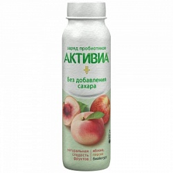 Йогурт Активия 260г Яблоко-Персик 2% бут БЕЗ САХ