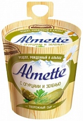 Сыр Альметте 150г творожный с огурцами и зеленью