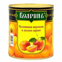 Персики Бояринъ 850мл половинки в сиропе ж/б