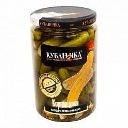 Огурчики Кубаночка 720г Корнишоны маринованные с/б