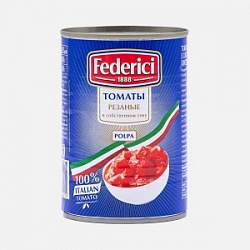 Томаты Федеричи 425мл очищенные целые в с/с ж/б