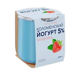 Йогурт Коломенский 140г Клубника термостат мдж 5% керамика