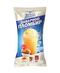 Мороженое Крымское 80г Крем-брюле Крымский заварной пломбир 15% (30)