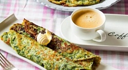 Блины шпинатные с сыром и зеленью вес.