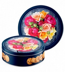 Печенье Цветы 454г сдобное ж/б