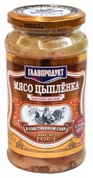 Главпродукт Мясо цыпленка 425г тушен ГОСТ в/с в с/с с/б