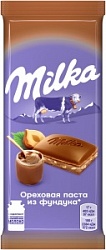 Шоколад Милка 80г Ореховая паста и Фундук
