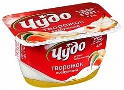 Творожок воздушный Чудо 100г Персик и груша 4,2%