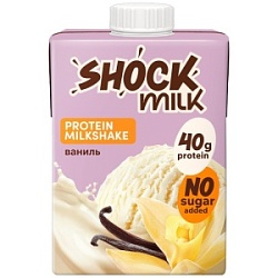 Коктейль молочный SHOCK MILK 480мл Ваниль обезжиренный