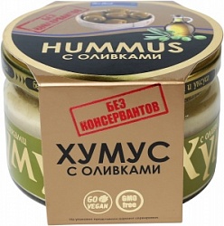 Закуска хумус Полезные Продукты 200г с оливками ст/банка