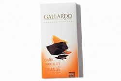 Шоколад Галлардо 80г горький с начинкой апельсин