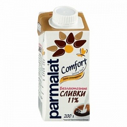 Сливки Пармалат 0,2л Безлактозные Comfort Edge 11%