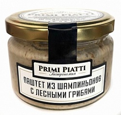 Паштет PRIMI PIATTI180г из шампиньонов и лесных грибов с/б