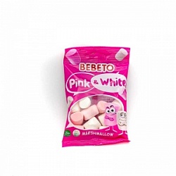 Суфле маршмеллоу Бебето 135г Розовый и белый со вкусом ванили и клубники