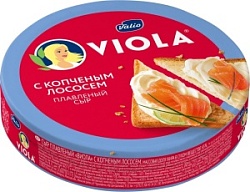 Сыр Виола 130г с копченым лососем мдж в с.в.45% круг