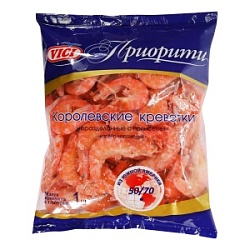 Креветки Вичи 900г Королевские в панцире в/м 50/70