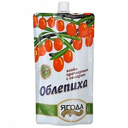 Сибирская Ягода облепиха 280г протертая с сахаром дой пак Сибирская Ягода облепиха 280г протертая с сахаром дой пак
