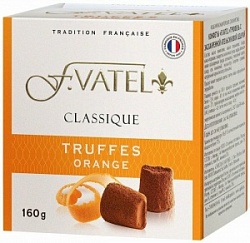 Конфеты F.Vatel 160г Трюфель с апельсиновой цедрой