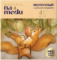 Шоколад На Меду Сказочный 70г молочный с цельным миндалем
