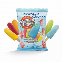 Мороженое Чистая Линия 75г Эскимо Фруктовый лед Вкусовые сосочки (28)