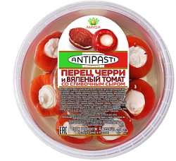 Сыр мягкий Амига 250г Ассорти №1 Перцем Черри и вяленым томатом