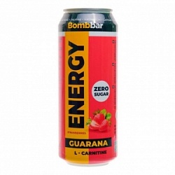 Напиток энергетический Бомббар 450мл Л-карнитин ГуаранаКлубника-Земляника ж/б