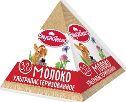 Молоко Вкуснотеево 0,2л ультрапаст. 3,2%
