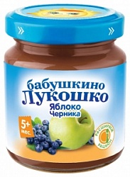 Бабушкино Лукошко пюре 100г Яблоко Черника с 5 месяцев ст/б