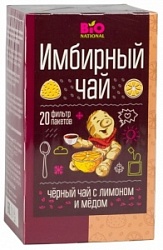 Био чай 34г имбирный черный с лимоном и медом м/у 20*1,7г