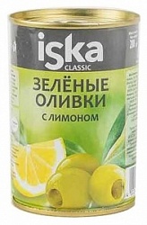 Оливки Иска 300мл с лимоном ж/б