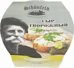 Сыр Шенфельд 140г Творожный с огурцами и зеленью 65%