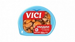 Мидии Вичи 200г Копчёные в масле