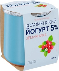 Йогурт Коломенский 140г Земляника термостат мдж 5% керамика