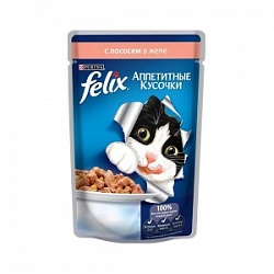 Феликс корм 85 г д/взрослых кошек с лососем в желе