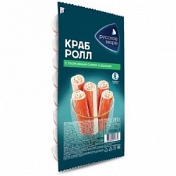 Крабовые палочки РМ 180г Краб-Ролл с сыром и зеленью