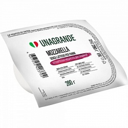 Сыр Унагранде 280г Моцарелла без лактозы для сэндвичей 45%