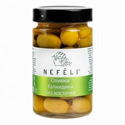 Оливки Нефели 300мл Халкидики без косточки с/б Оливки Нефели 300мл Халкидики без косточки с/б
