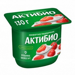 Йогурт АктиБио 130г Клубника 2,9% СТ