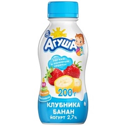 Йогурт Агуша 180г Клубника/Банан 2,7% бут