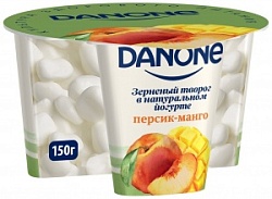 Творог Данон 150г зернистый Персик-Манго 5%