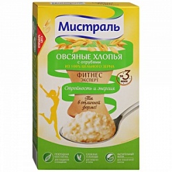 Хлопья Мистраль 400г Овсяные с отрубями Фитнес Эксперт Хлопья Мистраль 400г Овсяные с отрубями Фитнес Эксперт