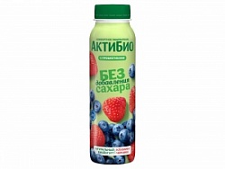 Йогурт АктиБио 260г Клубника-Черника без сахара 1,5% бут