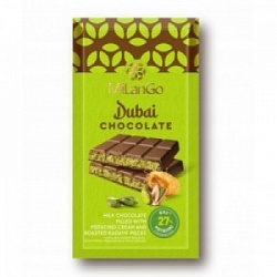 Шоколад Дубай 122г молочный с обжар.кус.кадаифа и нач. из фисташк. крема