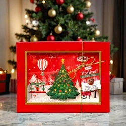 Конфеты Сорини 250г 3D НГ из мол.шоколада с начинокой из орех.крема и злаков