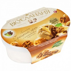 Вкусландия Мороженое 450г пломбир Грецкий орех с кленовым сиропом