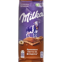 Шоколад Милка 85г Ореховая паста фундук