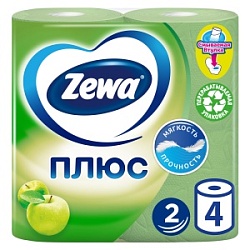 *Бумага туалетная Зева Плюс 2-х сл. 4 рул. Яблоко